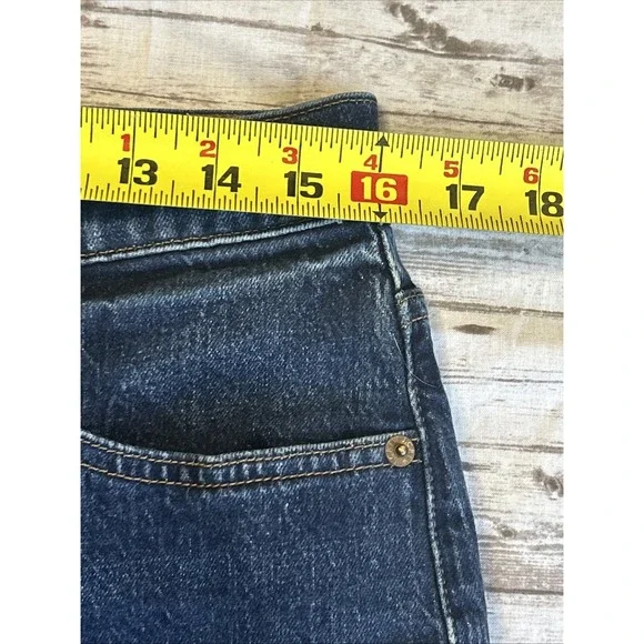 J Crew Jeans Women 30x29 Blue Denim Full Length Wide Leg Stretch Button Fly - Picture 5 of 11